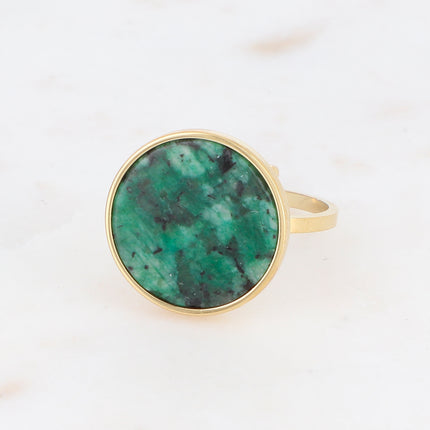 Bague Maxine - pierre naturelle ronde