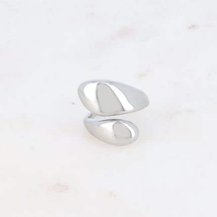 Bague ouverte - lignes lisses entrecroisées