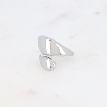 Bague ouverte - lignes lisses entrecroisées