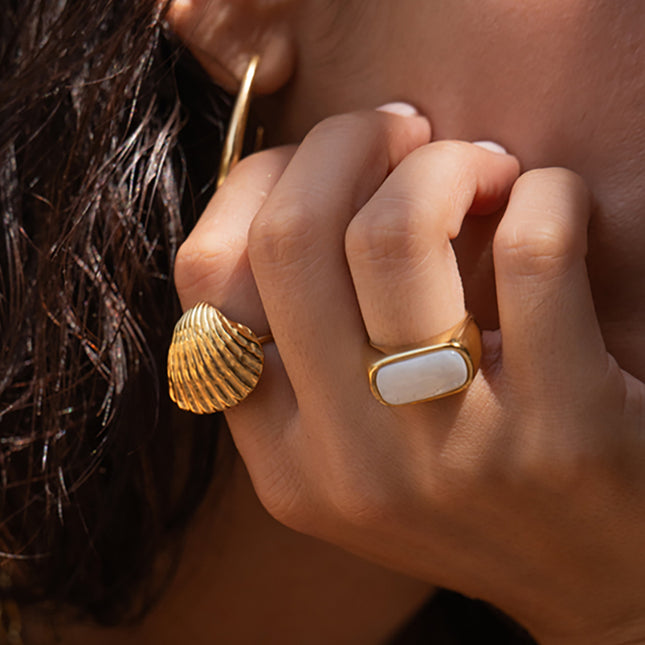 Bague Christine - coquillage texturé