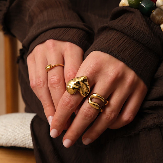 Bague Lyséane - coeur martelé
