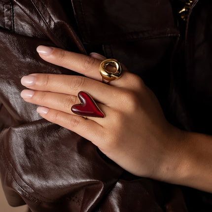 Bague Halia - coeur en résine