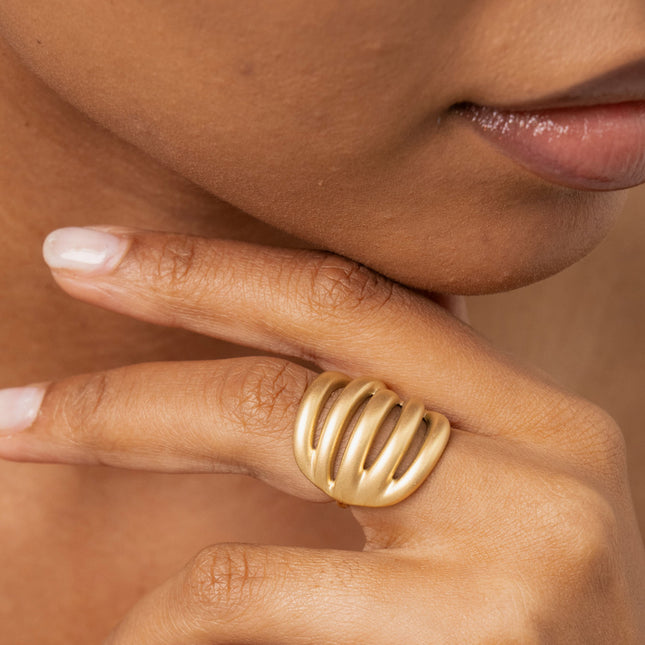 Ring - matte finish and openwork shapes