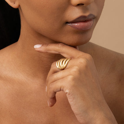 Ring - matte finish and openwork shapes