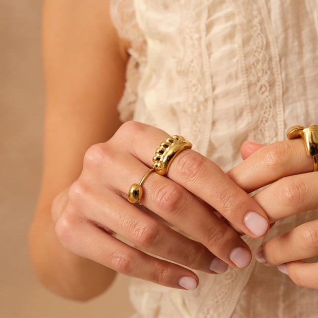 Liorval Ring - 2-row, smooth and braided piece