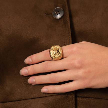 Bague Rowan - carré strié