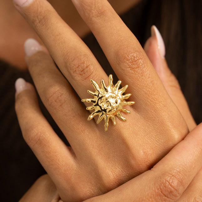 Bague - soleil texturé