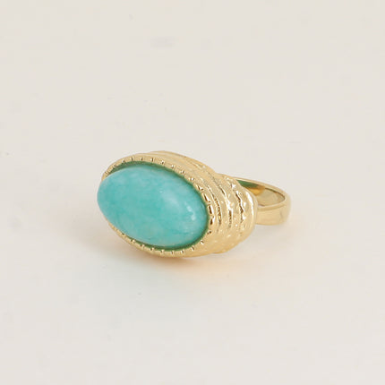 Venice Ring - signet style, oval natural stone