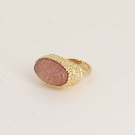 Venice Ring - signet style, oval natural stone
