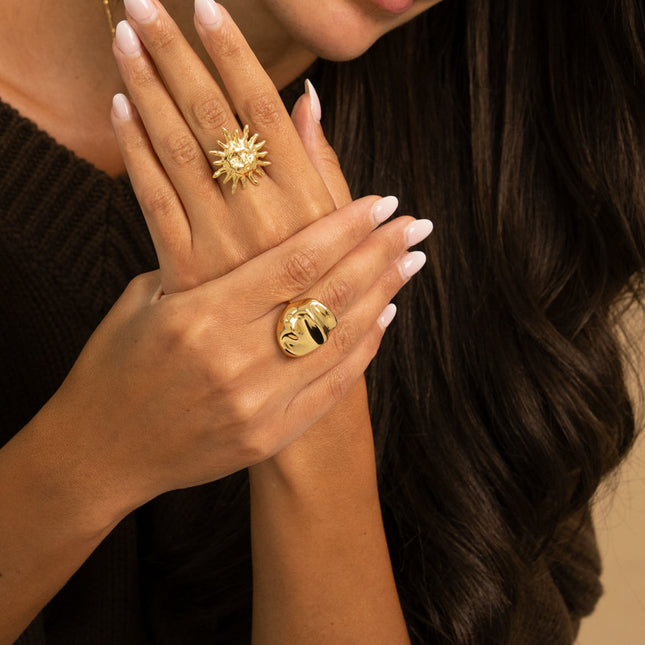 Ring - domed piece with wavy shapes