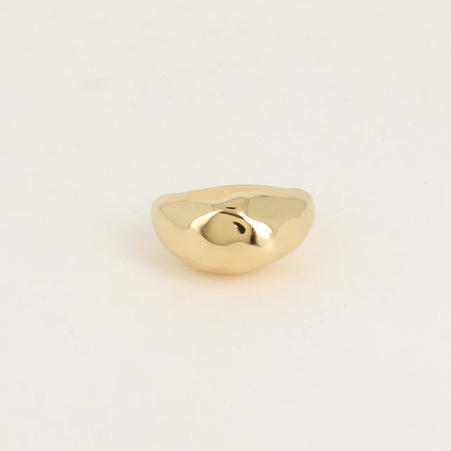 Ring - hammered, domed, wavy shape