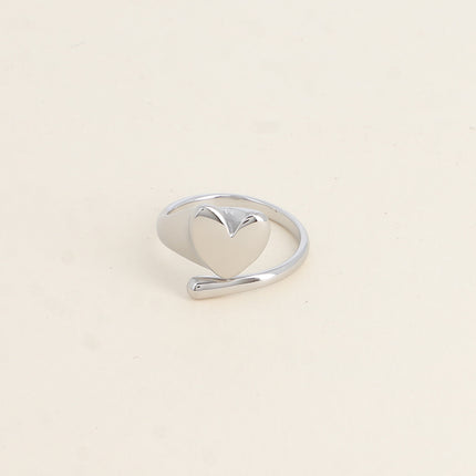 Bague ouverte - coeur et tige