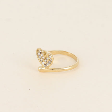 Bague - coeur avec oxydes de zirconium et tige