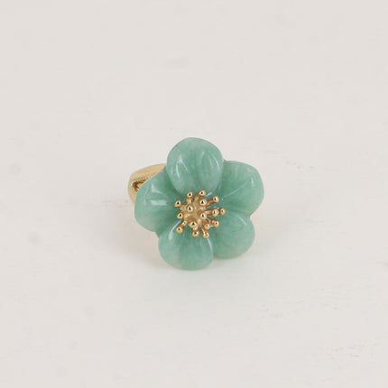 Bague - fleur en pierre naturelle