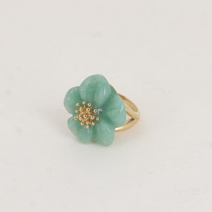 Bague - fleur en pierre naturelle