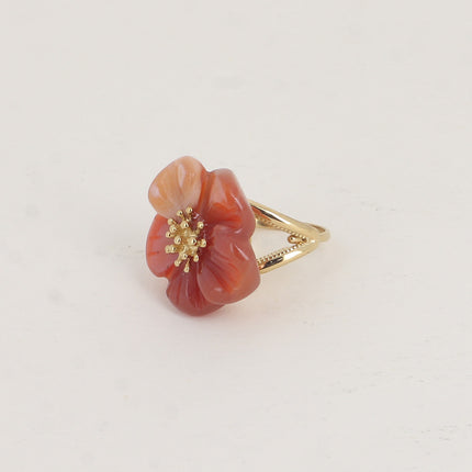 Bague - fleur en pierre naturelle
