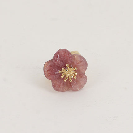 Bague - fleur en pierre naturelle