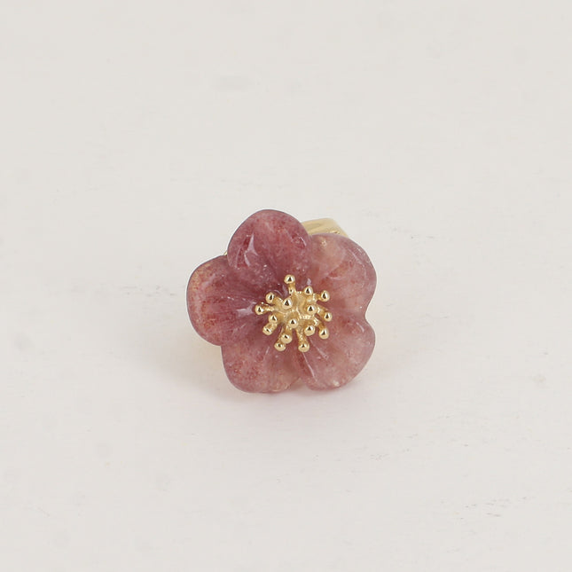Bague - fleur en pierre naturelle
