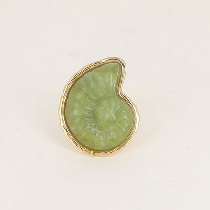Bague large - gros coquillage en résine