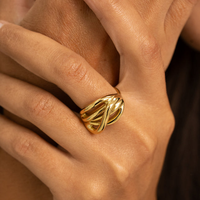 Ring - 5 wavy lines