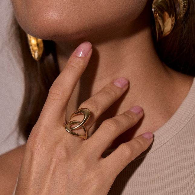 Bague - 2 formes ajourées - Taille 57