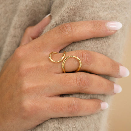 Bague ouverte - 2 formes ajourées