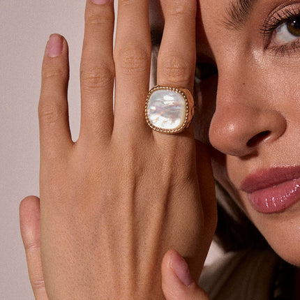 Ring - square natural stone