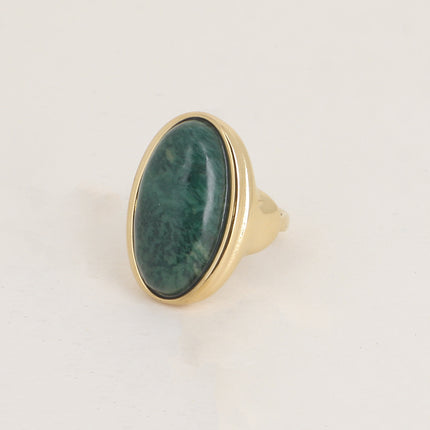 Bague large - pierre naturelle ovale