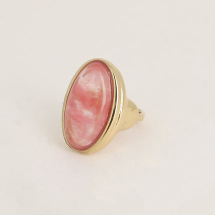 Bague large - pierre naturelle ovale