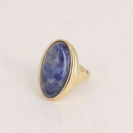 Bague large - pierre naturelle ovale