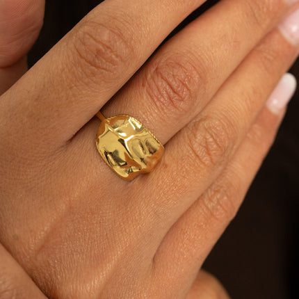 Bague - forme bombée texturée