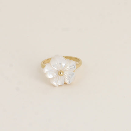 Bague rotative avec fleur nacrée tournante 16mm