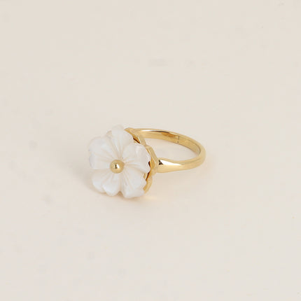 Bague rotative avec fleur nacrée tournante 16mm