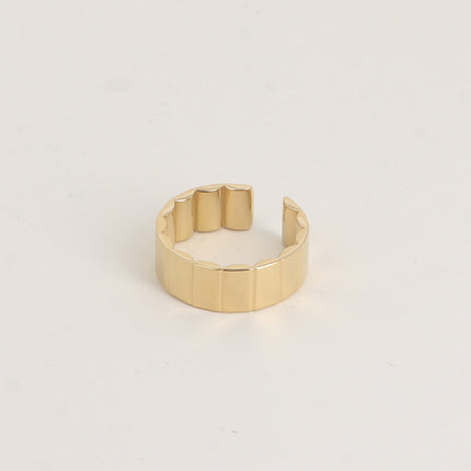 Bague large - lignes striées