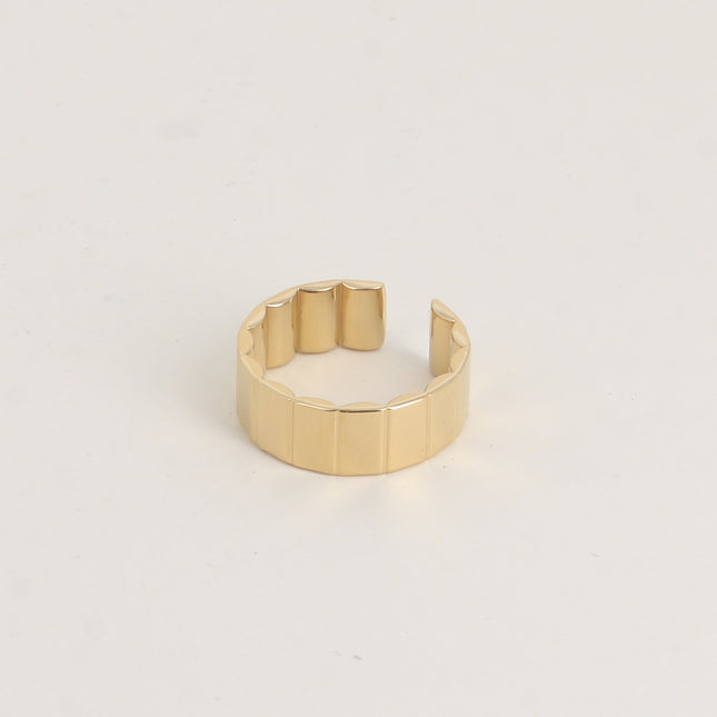 Bague large - lignes striées