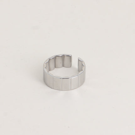 Bague large - lignes striées