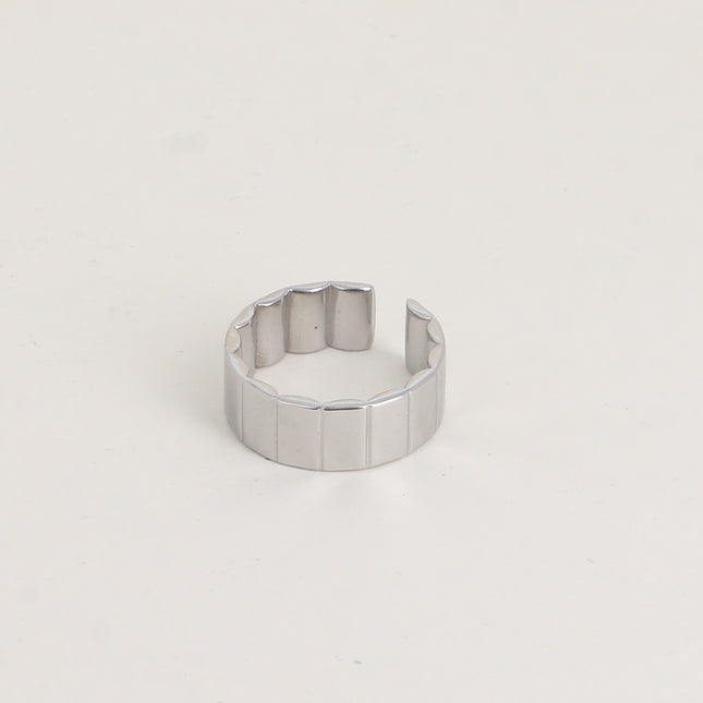 Bague large - lignes striées