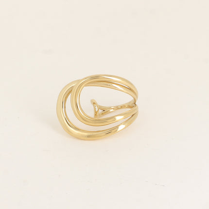 Bague large - 2 courbes