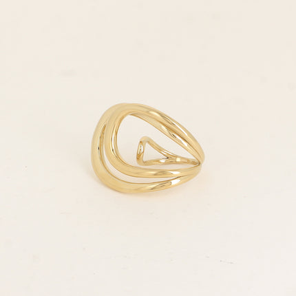 Bague large - 2 courbes