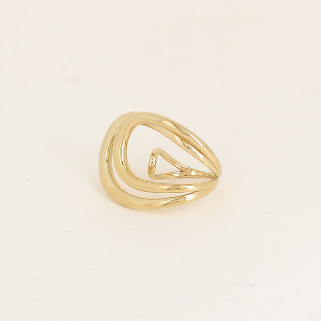 Bague large - 2 courbes