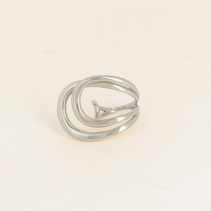 Bague large - 2 courbes