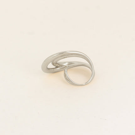 Bague large - 2 courbes