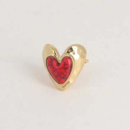 Bague - coeurs et pierre naturelle