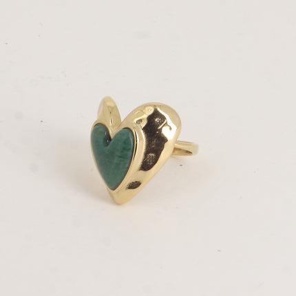 Bague - coeurs et pierre naturelle