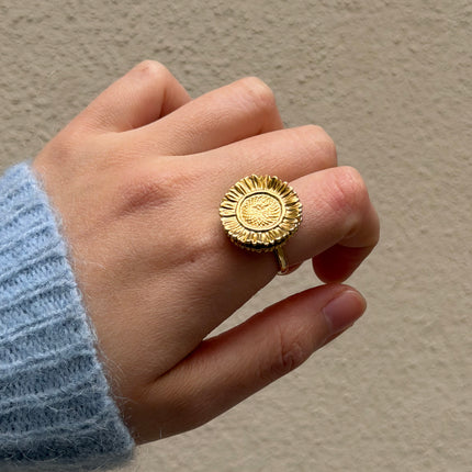 Bague rotative avec tournesol tournant