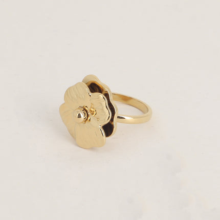 Bague rotative avec trèfle feuillage tournant