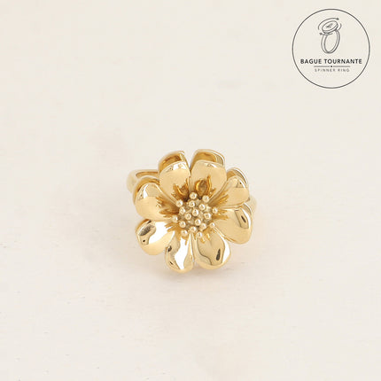 Bague rotative avec fleur tournante