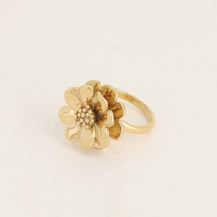 Bague rotative avec fleur tournante