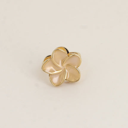 Bague rotative avec fleur en émail tournante