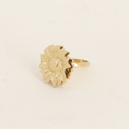Bague rotative avec fleur tournante